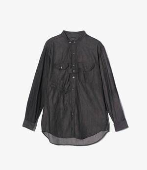 NEW ENGINEERED GARMENTS banded collar shirt in black